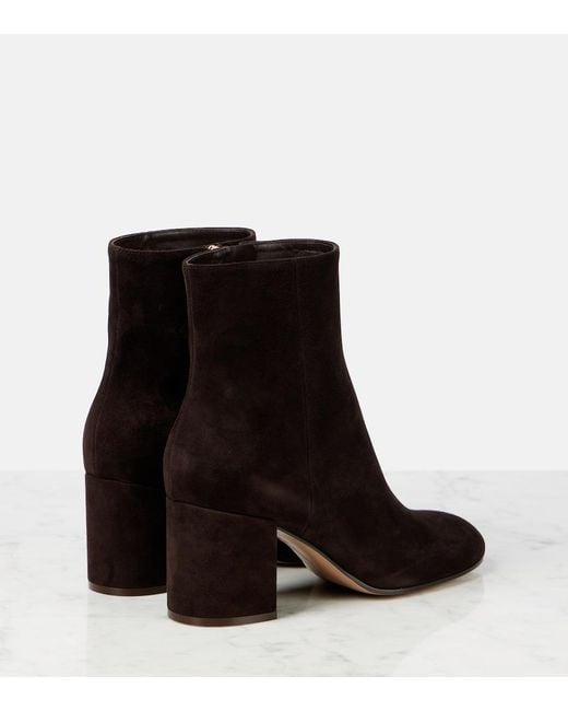 Gianvito Rossi Black Joelle 70 Suede Ankle Boots