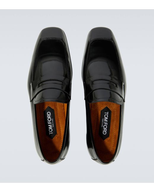 Tom Ford Black Bailey Patent Leather Loafers for men