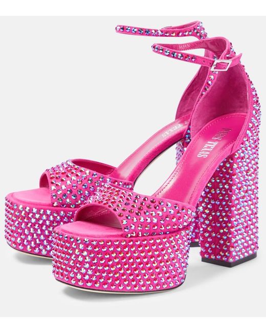 Paris Texas Pink Holly Nicole Leather Sandals