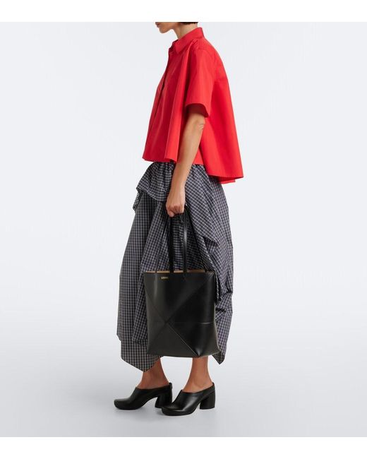 Shopper Puzzle Fold Medium di Loewe in Black