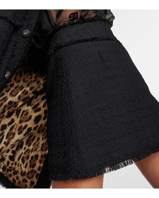 Minifalda de tweed de mezcla de lana Dolce & Gabbana de color Black