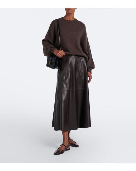 Arma Black Eleni Suede Midi Skirt