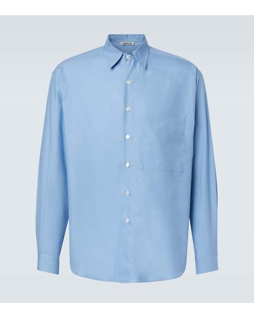 Chemise En Serge De Coton Auralee pour homme en coloris Blue