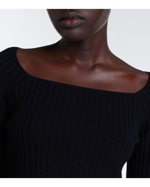 Gucci Black Ribbed-Knit Wool And Cashmere Sweater