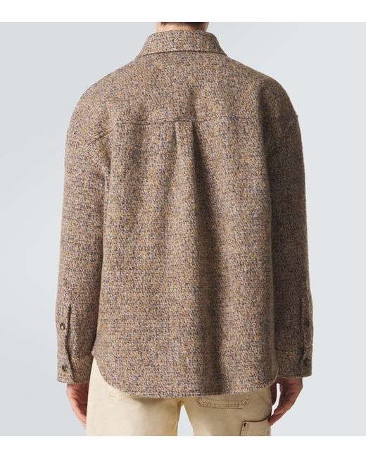 Loewe Brown Anagram Wool-Blend Overshirt for men