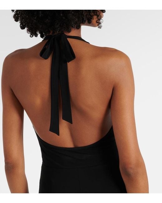 Max Mara Black Ghiotto Cutout Halterneck Maxi Dress