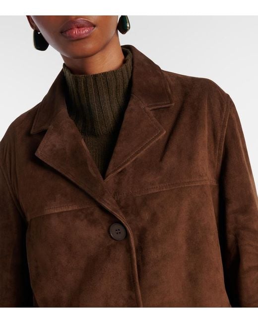 Nour Hammour Brown Voltia Suede Jacket