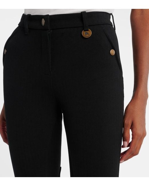 Burberry Black Cotton-Blend Skinny Pants