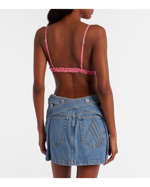 The Attico Pink Bralette Aus Spitze