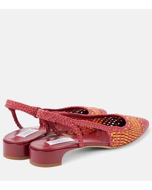 Gabriela Hearst Red Perro Leather Slingback Flats