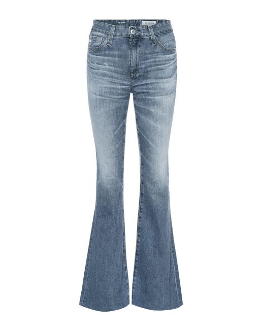AG Jeans Blue Quinne High-rise Flared Jeans