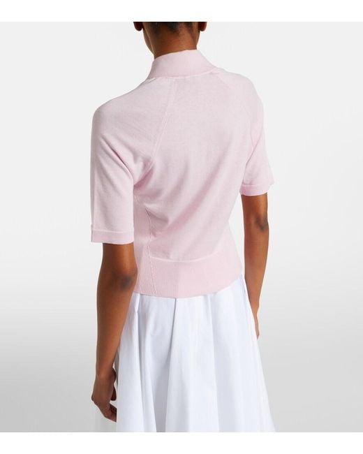 Givenchy Pink Cotton And Silk Polo Shirt