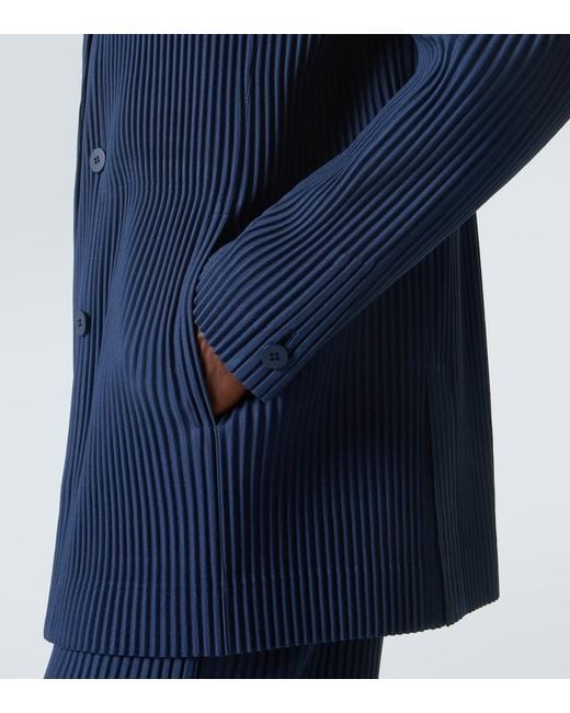 Homme Plissé Issey Miyake Blue Tailored Pleats 1 Double-Breasted Blazer for men