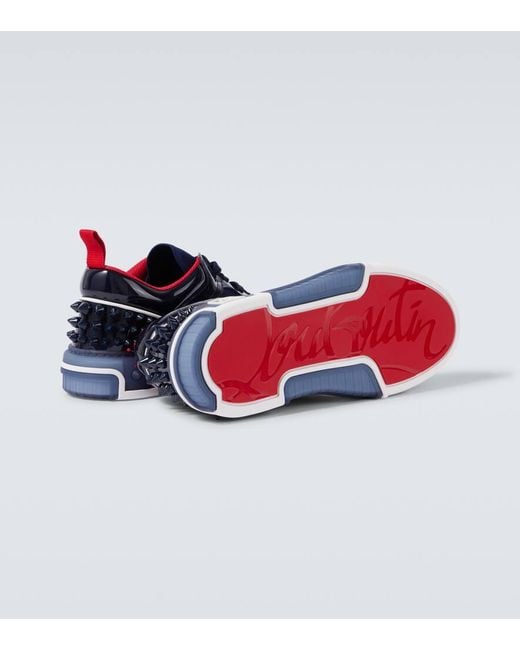 Christian Louboutin Verzierte Sneakers Astrocool Aus Leder in Blue für Herren