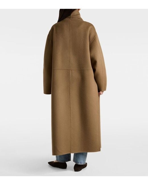 Totême Brown Wool And Cashmere Double Coat