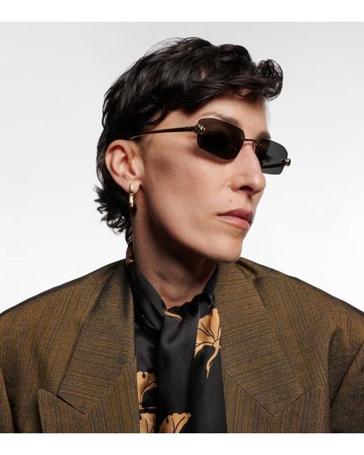Cartier Gray Panthere De Cartier Rectangular Sunglasses
