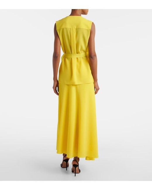 Roksanda Yellow Asha Crêpe Maxi Skirt