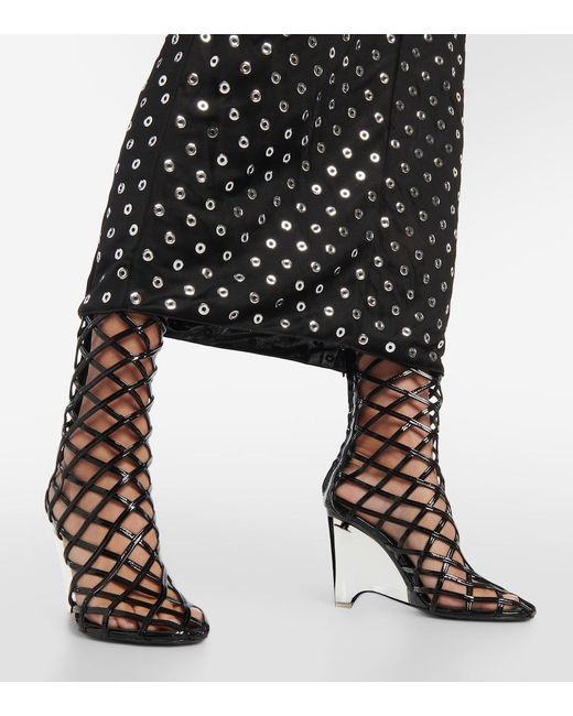 Alaïa Black Embellished Halterneck Midi Dress