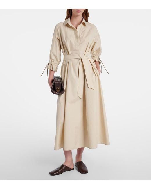 Max Mara Natural Mirto Oversized Cotton Poplin Shirt Dress