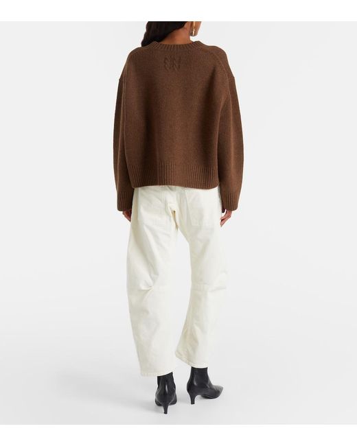 Nili Lotan White Shon Corduroy Barrel-Leg Pants