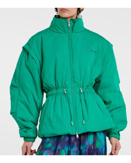 Isabel Marant Cotton Blend Blouson Jacket in Green Lyst Canada