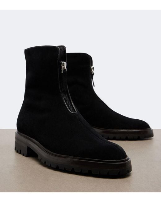 The Row Black Hike Suede Ankle Boots