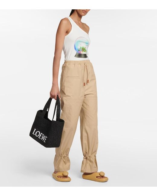 Loewe Black Paula's Ibiza Tote Bag Medium Aus Raffiabast