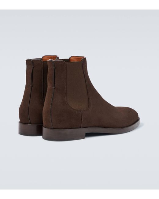 Zegna Brown Suede Chelsea Boots for men