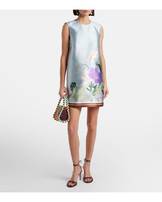 ALÉMAIS Blue Alfie Floral Minidress