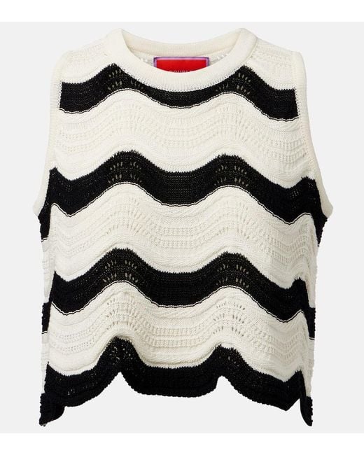 Crop Top De Croche De Algodon LaDoubleJ de color Black