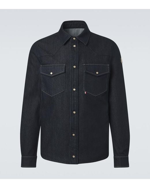 Moncler Blue Denim Shirt for men