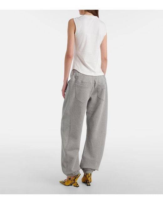 The Attico Gray Cotton Jersey Sweatpants