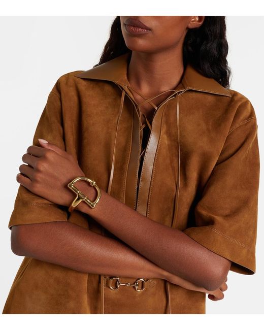 Gucci Metallic Half Horsebit Cuff Bracelet