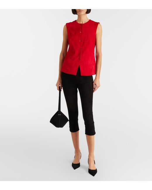 Stouls Red Casino Suede Vest