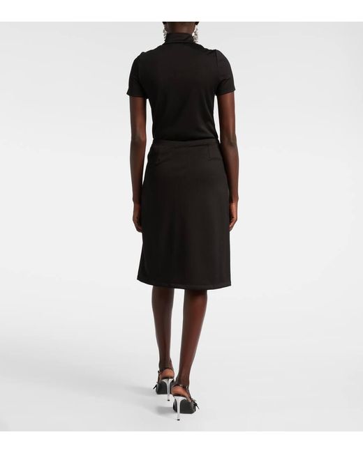 Courreges Black Interlock Tracksuit Midi Skirt