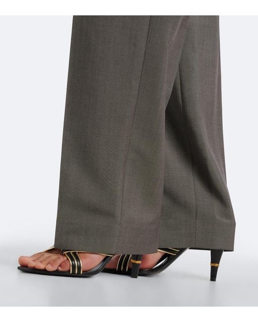 Versace Gray Wool And Mohair Straight Pants