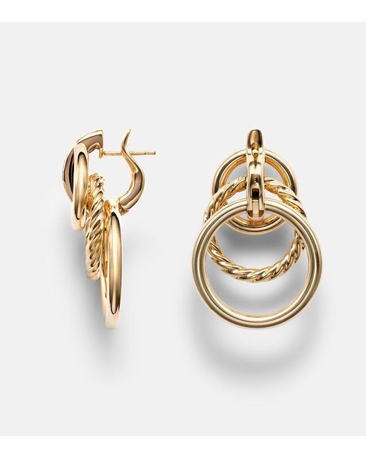 David Yurman Metallic Dy Mercer Triple 18Kt Earrings With Diamonds