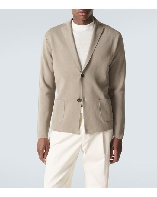 Thom Sweeney Gray Cotton Crepe Blazer for men
