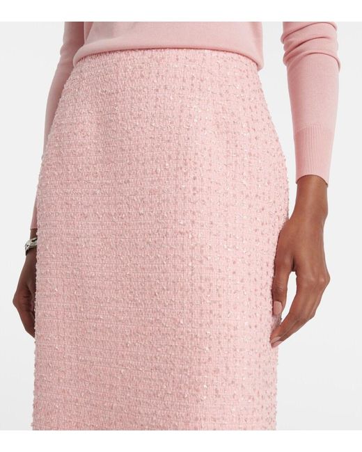 Carolina Herrera Pink Tweed Pencil Skirt