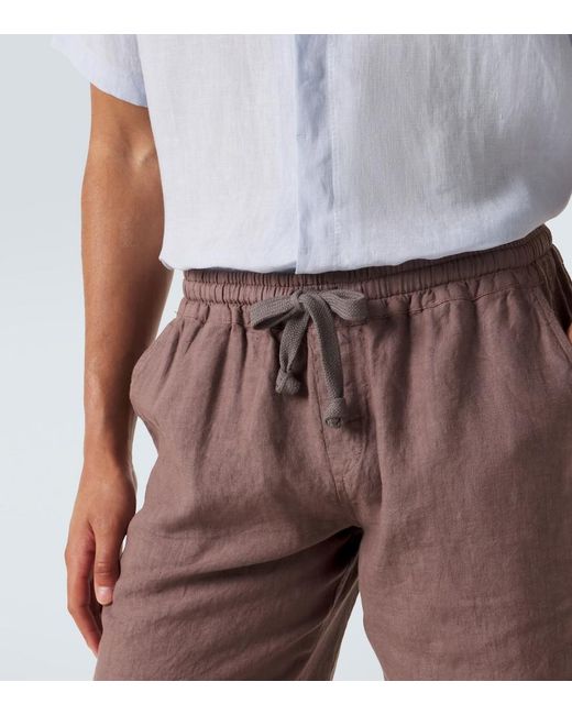 Bermudas De Lino Fedeli de hombre de color Brown