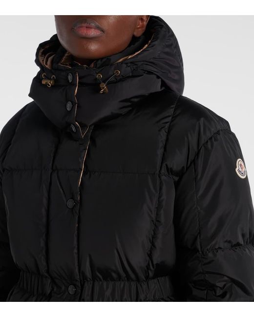 Moncler Black Agneux Belted Quilted Down Jacket