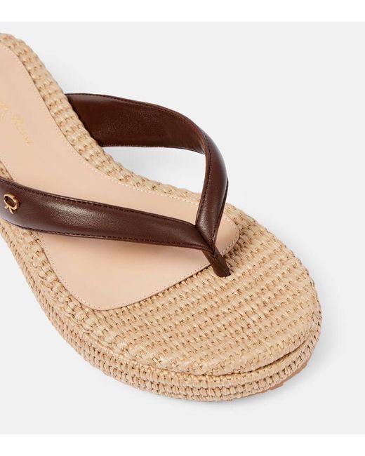 Sandali Espadrillas Infradito Con Platform di Gianvito Rossi in Brown