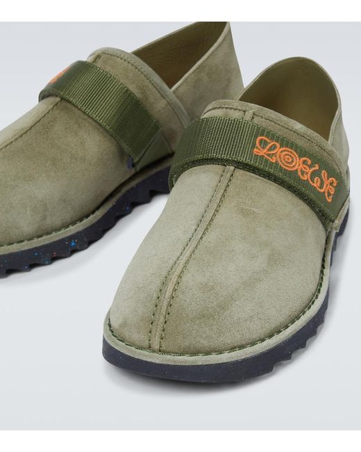 Loewe Slippers aus Veloursleder in Green für Herren