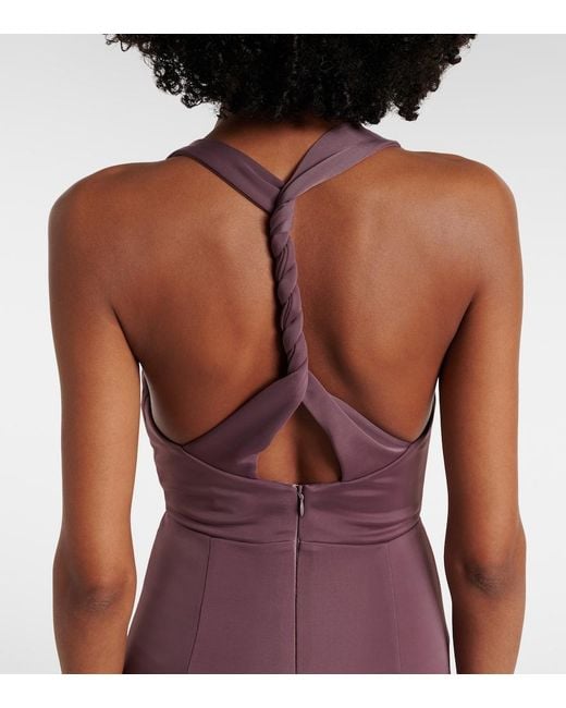 Rebecca Vallance Purple Nala Embellished Midi Dress