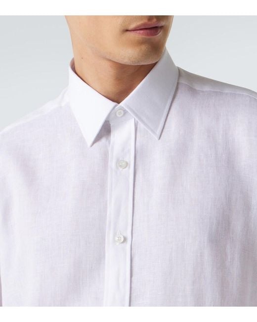 Charvet White Linen Shirt for men