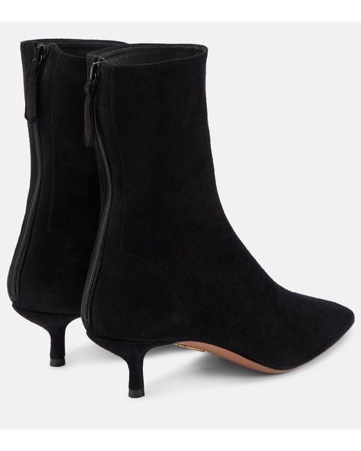 Aquazzura Black Montmartre 50 Suede Ankle Boots