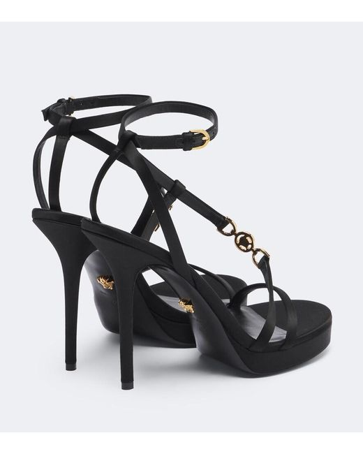 Versace Black Medusa '95 Satin Sandals