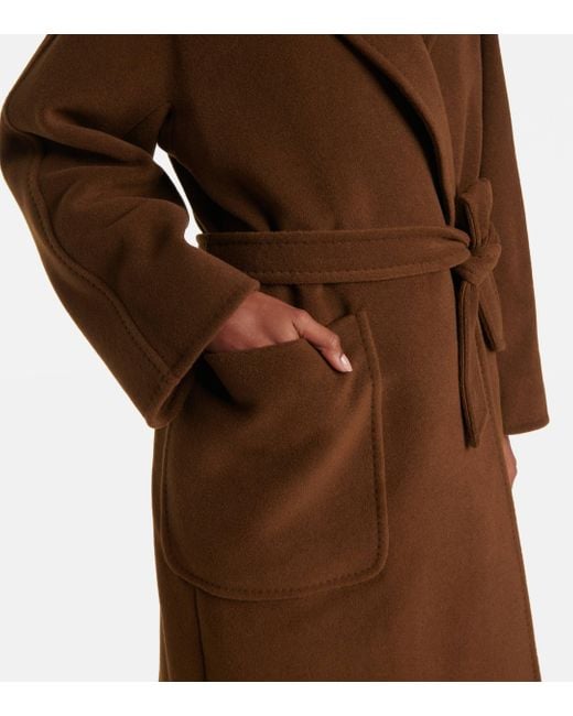 Max Mara Brown Attuale1234 Camel Hair Wrap Coat