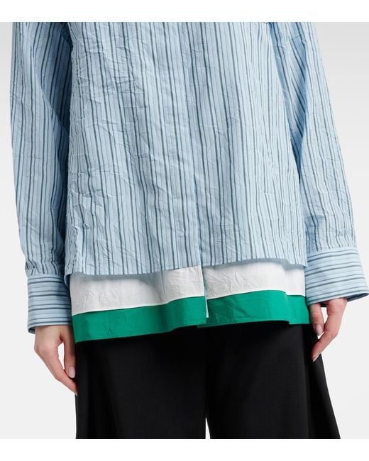 Loewe Blue Anagram Cotton-Blend Poplin Shirt