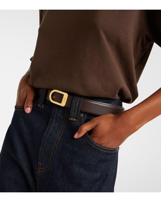 Khaite Black Saddle 30Mm Leather Belt